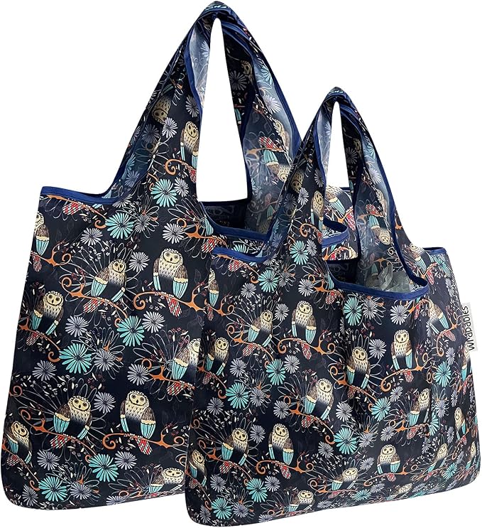 allydrew Large Foldable Tote Nylon Reusable Grocery Bags by allydrew
