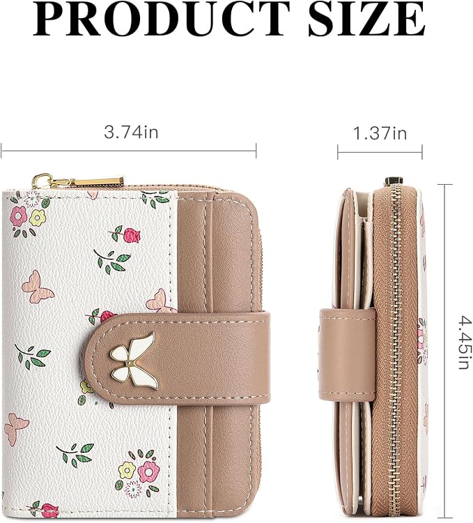 Small Wallet for Women Rfid Bifold Leather Card Holder Wallet With Zipper Pocket - Image 2