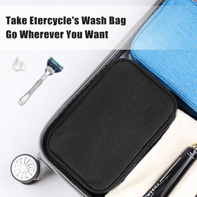 Compact Travel Toiletry Bag, Waterproof Hanging Shower Organizer | Portable Foldable Wash Pouch with Hook, for Women & Men Bathroom/Shaving/Camping, Space Saving Design - Image 7