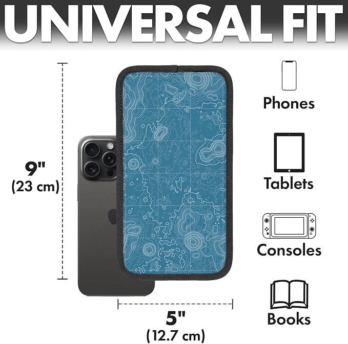 Airplane Phone Holder - Foldable Phone Stand for Plane Travel | Aluminum Build, 9 x 5 in. Topography, Tabletop Mount Desk, Plane Tray Seat back, Treadmill, Fits iPhone Cell Phone - Image 3