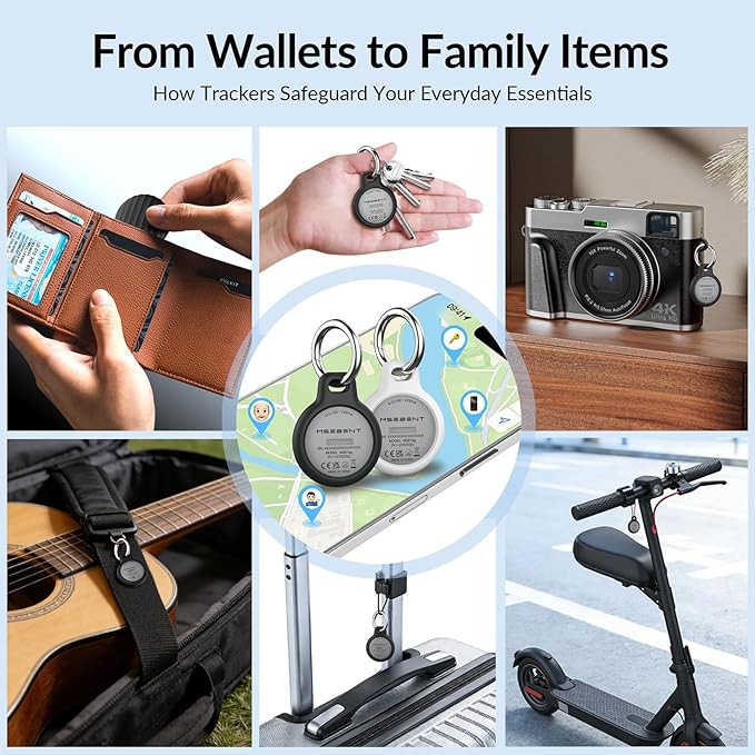 Tracker Tag (4 Pack) - Apple MFi Certified & IP67 Waterproof | Works with Apple Find My Network (iOS) to Track Keys, Wallet, Luggage & More - Image 5