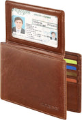 Sigtrenx Leather Wallets for Men, Genuine Leather Mens Wallets Bifold Rfid Blocking with 2 ID Windows by Sigtrenx