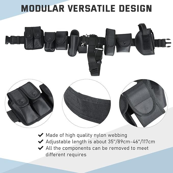 ATPEAM Security Guard Equipment Belt - 10 in 1 Multifunctional Tactical Duty Belt for Law Enforcement, Military, and Sports - Image 4