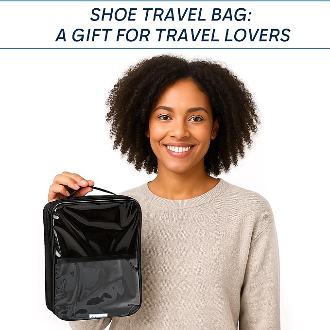 Travel Shoe Bag with Mesh Pocket – Shoe Packing Bags for Travel Women, Moms & Nurses – Water-Resistant Shoe Organizer with Clear Lid for Luggage or Gym - Image 9