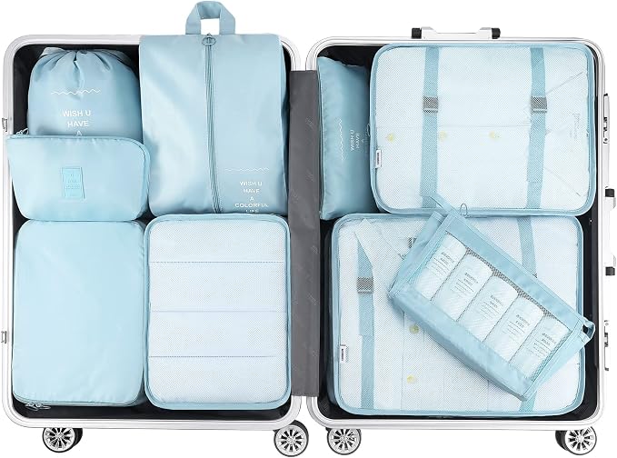Mossio 9 Set Packing Cubes with Shoe Bag & Electronics Bag - Luggage Organizers Suitcase Travel Accessories - Image 2