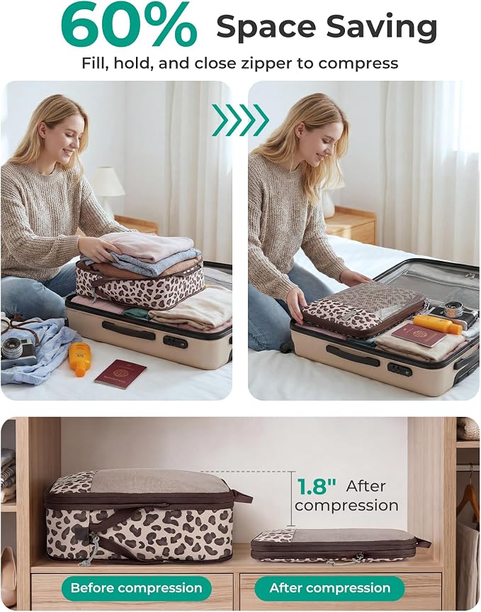 BAGSMART Compression Packing Cubes for Travel Essentials | 14 Set /6 Set /4 Set/2 Set, Lightweight, Durable - Image 3