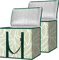 BALEINE 2Pk Insulated Reusable Grocery Bags, Collapsible Cooler Bag for Groceries, Heavy Duty Large Insulated Bag (16''x9''x13'', Antique Foliage) by BALEINE