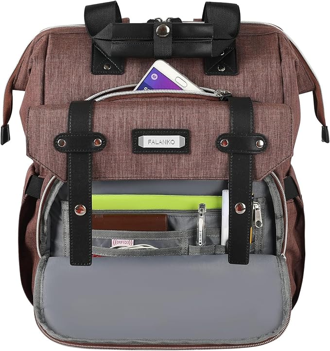 FALANKO Laptop Backpack for Women,Work Doctor Nurse Teacher Travel Backpack for 15.6 Inch Laptop with RFID Anti-theft Water Resistant College Purse Business Computer Bookbag - Image 7