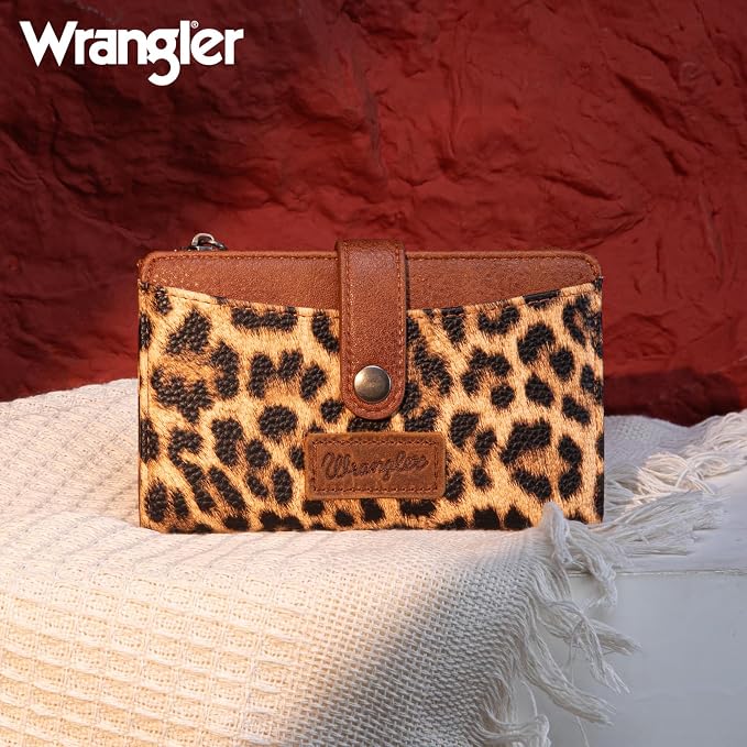 Wrangler Wallet for Women Bifold Card Holder with Zipper and ID Window - Image 6