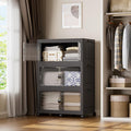 SAILUN 579Qt Stackable Storage Bins,Storage Cabinet with a Lid,3 Pack Black | Stackable Storage Drawers with Lids,33.5" W x 19" D x 53" H,Featuring open-front Access for Clothes and Closet Storage by SAILUN