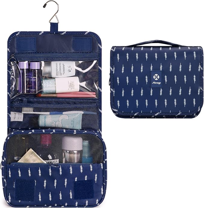 Narwey Small Hanging Travel Toiletry Bag for Women, Travel Bag for Toiletries, Makeup Bag Organizer Make Up Bags Cosmetic Bags for Girls - Image 2