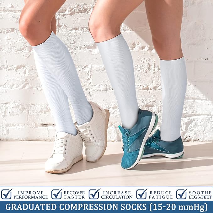 FEYHAY Copper Compression Socks (3 Pairs) 15-20 mmHg Circulation is Best Athletic & Daily for Men & Women, Running, Climbing - Image 2