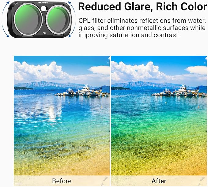 NEEWER ND Filter Set Compatible with Insta360 Luna Ultra Gimbal Camera Only | Variable Neutral Density (ND2-32), CPL, 1/4 Black Diffusion for Mist Cinematic Effect, FL-L03 - Image 6