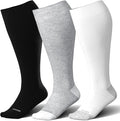 LEVSOX Wide Calf Compression Socks for Women&Men Plus Size 15-20mmHg Knee High Large Support Stockings for Circulation by Levsox