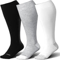 LEVSOX Wide Calf Compression Socks for Women&Men Plus Size 15-20mmHg Knee High Large Support Stockings for Circulation by Levsox