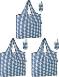 HOLYLUCK Reusable Grocery Bags,Heavy Duty Foldable Shopping Tote Bag (Standard, Navy arrow) by holyluck