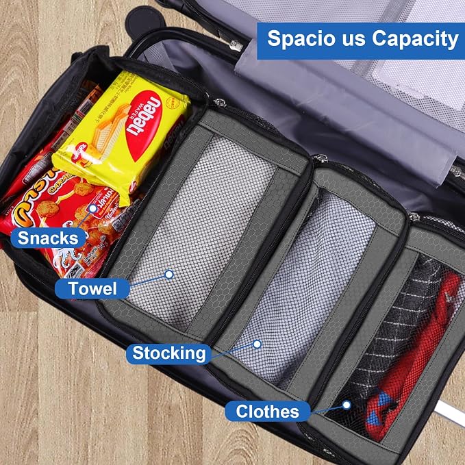 Olosar Suitcase Organizer, Travel Luggage Organizer Portable Hanging Travel Shelves Collapsible Hanging Packing Cubes for Carry on Suitcase - Image 3