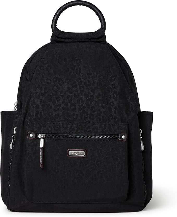 Baggallini Women's All Day Backpack, Black Cheetah Emboss, One Size… - Image 15