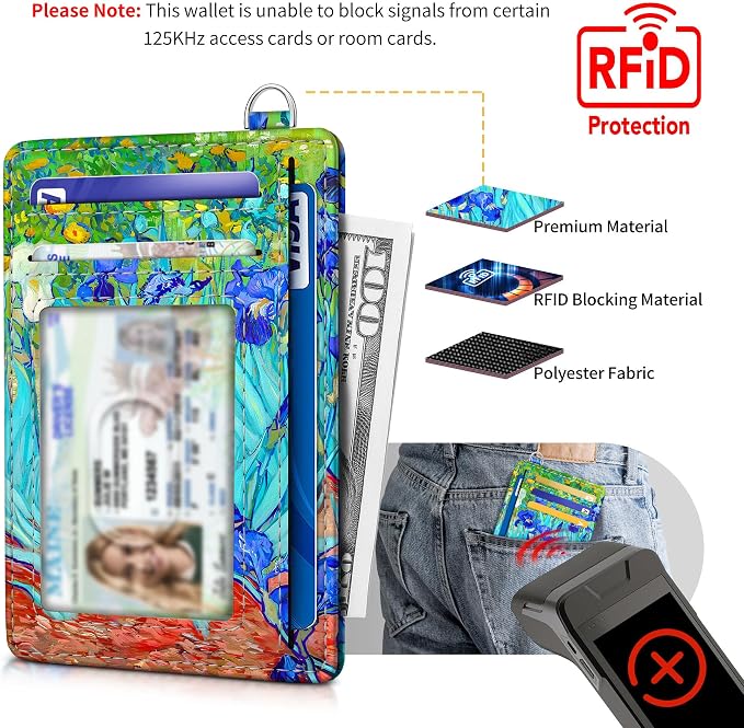 Mayski Slim Wallet, Credit Card Holder for Women, Minimalist Front Pocket RFID Blocking Card Cases, Small Wallet Women Men(Lrises) - Image 4