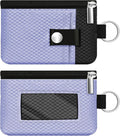 Minimalist RFID Blocking Small Wallet with ID Window,WaterResistant Zip Id Case Wallet with Lanyard Keychain for Cards,Cash,Travel,Women,Men (Lavender Purple/Black) by CCUMI