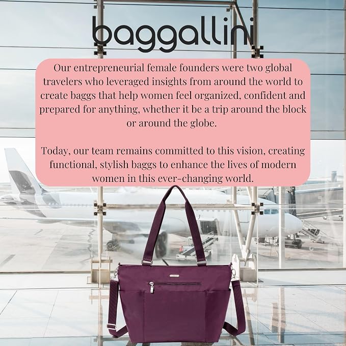 Baggallini Essential Laptop Tote - Work Tote Bag with Laptop Sleeve - Lightweight Travel Crossbody Shoulder Bag for Women - Image 7