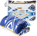 Carstens, Inc. Travel Blanket, Premium Compact 2-in-1 Airplane Blanket/Pillow, Open Sky Blue Aztec by Carstens