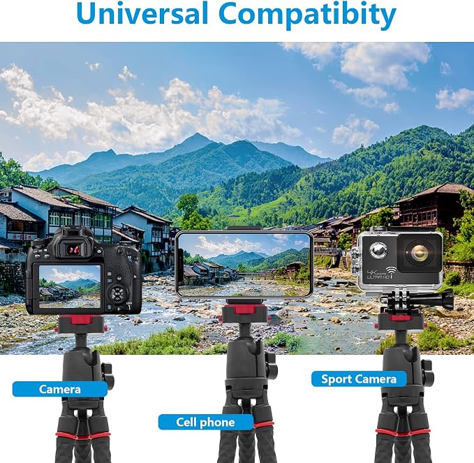 LINKCOOL 360° Rotation Flexible Octopus Travel Stand for iPhone Smartphone iPad DSLR Action Camera, with Bluetooth Wireless Remote Shutter - Image 7