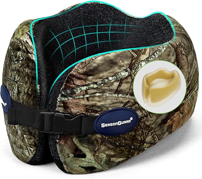Season Guard Travel Neck Pillow for Airplane Car Flight - Dual-Core Memory Foam Pain Relief Pillows for Sleep - Best Traveling Essential Accessories for Rest - Head Cushion for Women Adult Kids by SeasonGuard
