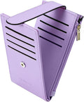 Chelmon Women's RFID Slim Card Holder Wallet | Thin Bifold Multi Card Case with Zipper Coin Pocket Purse for Women(Light Purple) by Chelmon