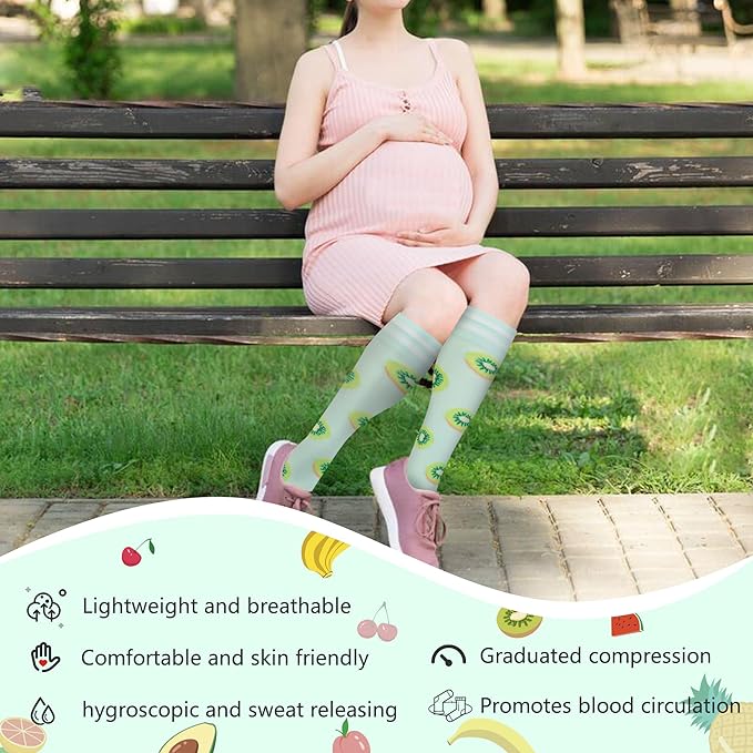 fenglaoda Compression Socks for Women Men Support Circulation 6 Pairs Socks For Nurse, Travel, Flight - Image 3