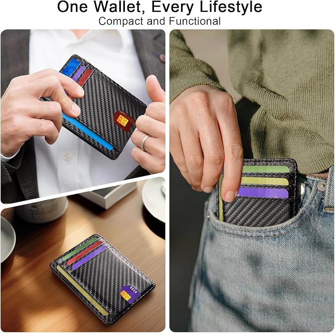 Vancle Slim RFID Wallets for Men Women, Minimalist Thin Front Pocket RFID Blocking Leather Wallets for Travel Work - Image 6