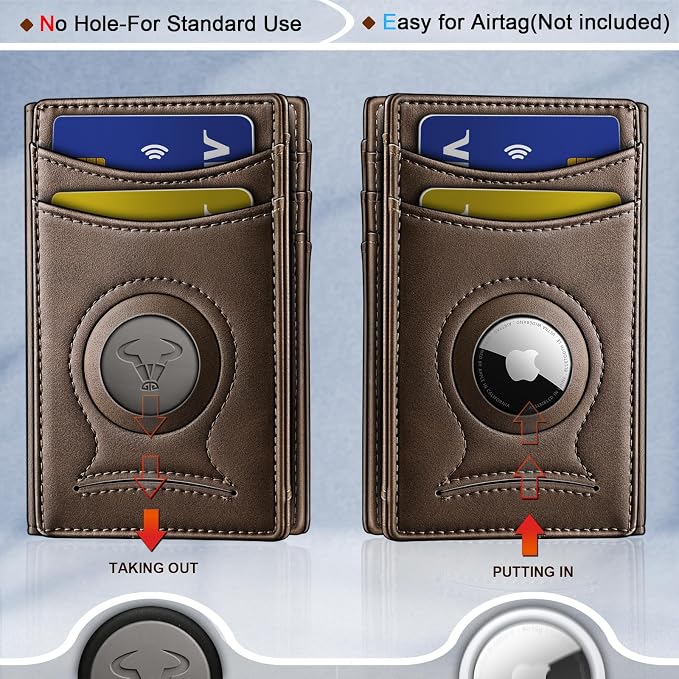 BULLIANT Magnetic Slim Leather Airtag Wallet Money Clip For Men 12Cards | RFID Blocking | Easy Access | Gift Boxed | Pocket Fit - Image 4