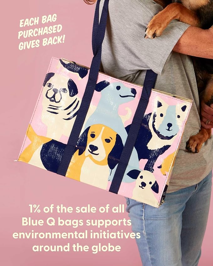 Blue Q Reusable Shoulder Tote Bag – Carry Everywhere Bag with a Hefty Zipper, Durable, Fun Design, 95% Recycled Material - Image 6