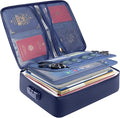 BALEINE Fireproof Document Box with Lock, Portable Fireproof Document Bag Waterproof Fire Proof File Boxes for Documents, File Organizer Box for Important Paperwork (Blue, 15''x11''x4'') by BALEINE