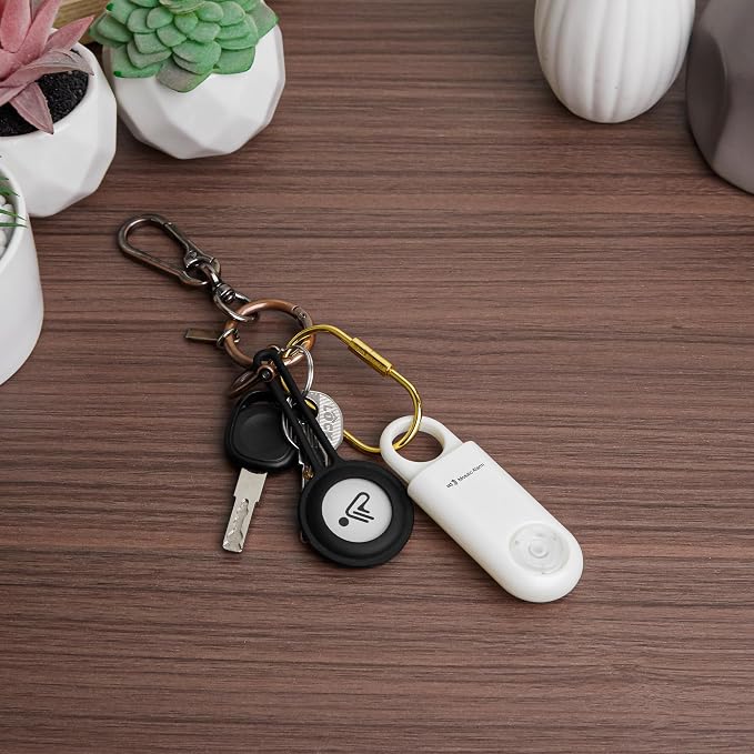 130dB Personal Safety Alarm Ultra Bright Strobe Light Loud Sound Keychain Siren with Carabiner for Women, School Children. Hiking Alarm Bear Deterrent. SOS Emergency Alerts. Coconut White - Image 4