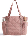 BAGSMART Crush Tote Bag for Women, 20L Puffer Work Tote with Zipper | Quilted Nurse Hospital Bag For Travel College Gym by BAGSMART