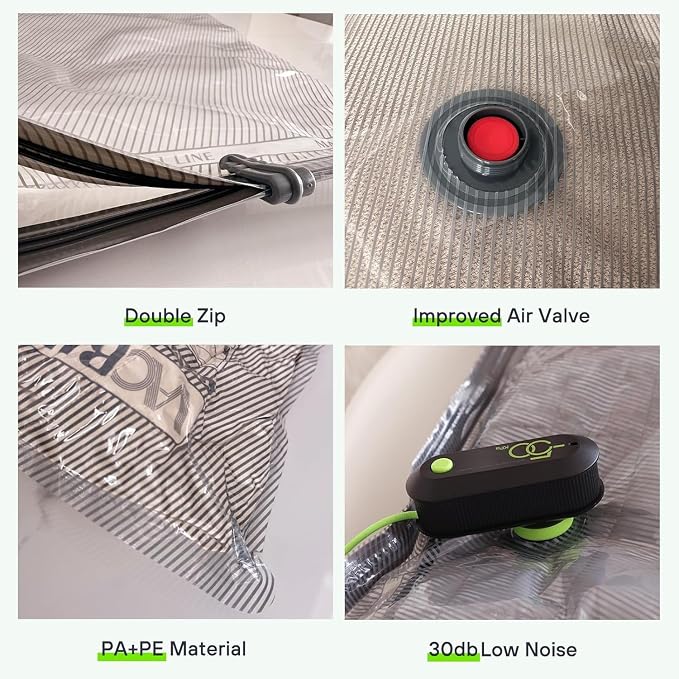 Vacbird Vacuum Bags for Travel with USB Electric Pump, 15 Pack Carry-on Size Compression Packing for Luggage and Suitcase, Space Saver Bags for Clothes and Clothing Travel | USB Pump Compresses Travel Bags 15 Pack 3 SIzes. Saves 80% Luggage Space for T... - Image 7