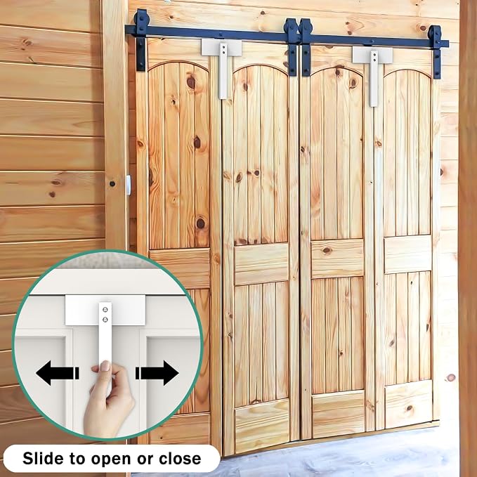 2 Pack Metal Bifold Door Lock Folding Door Lock Closet Door Lock Closet Protection Child and Pet Proof Bi-fold Door Lock Bifold Door Lock Child Safety Installation-Free - Image 4
