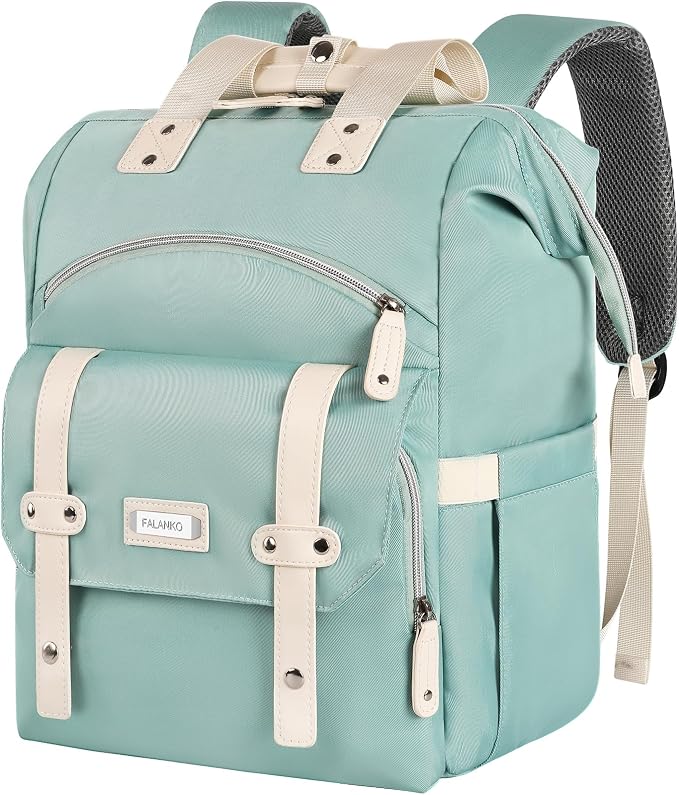 FALANKO Laptop Backpack for Women,Doctor Teacher Nurse Work Bookbag for 15.6 Inch Laptop,Large Travel Wide Open College Shoulder Purse Bag With RFID Anti Theft by FALANKO