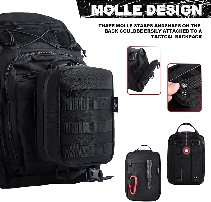 Storage Bag with Combination Lock Small Travel Medicine Lock Box Carbon Lined Tactical Molle Pouch Case Money Cosmetic Organizer - Image 4