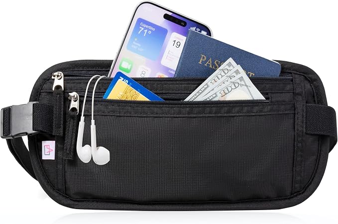 Money Belt Passport Holder Slim Hidden Travel Wallet with RFID Blocking - Image 2