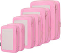 BAGAIL 4 Set/6 Set/8 Set Compression Packing Cubes Travel Accessories Expandable Packing Organizers (Square Mesh, 06-Pink) by BAGAIL