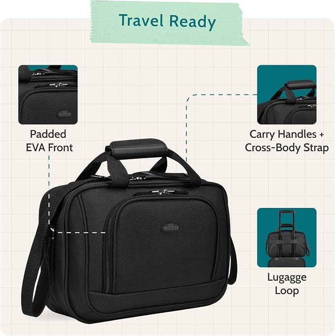 U.S. Traveler Rio 14" Travel Tote Bag, Lightweight 1200D Carry-On Bag for Women & Men - Image 4