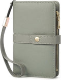 Small Wallet Women RFID Blocking Vegan Leather Slim Thin Bifold Credit Card Wallet Passport Holder Ladies Travel Wallet Mini Purse with Zipper Pocket by YJ-NEFELI