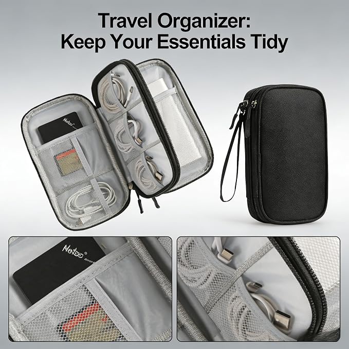Travel Storage Box - Hard EVA Protective Cover for Mobile Power Bank, Charger, Cable, Phone and Accessories - Portable Storage Bag for Airplane, Business Travel, Home Furnishings - Image 8