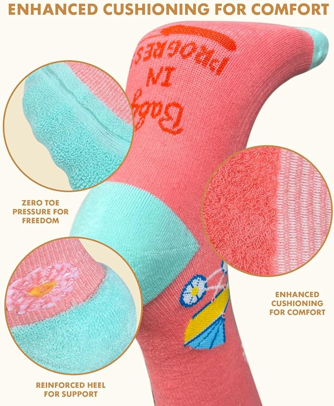 Thick Soft Cotton Compression Socks | 2 Pairs 15-20mmHg Cushioned Soft Breathable Comfortable Knee High Compression Socks for Women Men, Pregnancy Travel Nurse - Image 4