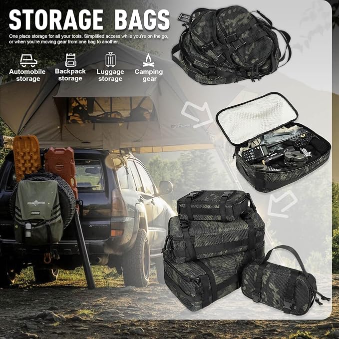 4 Set Tactical Packing Cubes ，Compressible Mesh Duffle Storage Bag,Portable Edc Molle Pouch Organizer. - Image 6
