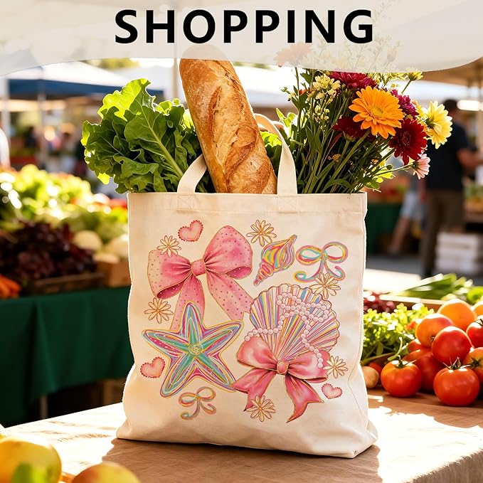 Summer Coastal Beach Canvas Tote Bag - Image 4