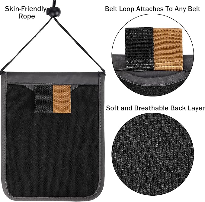 Travel Pouch Neck Wallet Family Passport Holder Organizer Case with RFID Blocking | Family Passport Holder - Image 5