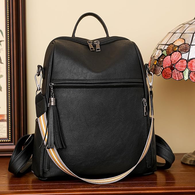 GAEKEAO Backpack Purse for Women PU Leather Anti-theft Backpack Ladies Convertible Large Travel Designer Fashion Shoulder Bag - Image 7